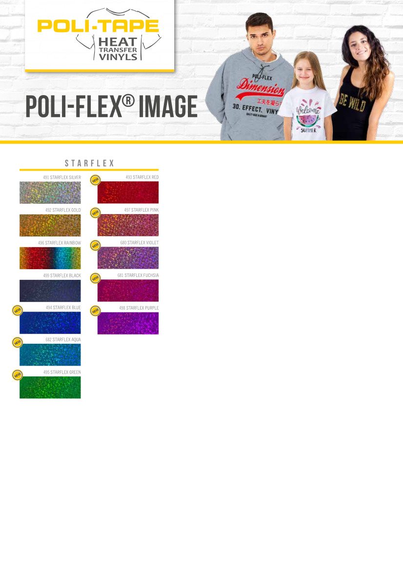 Poli-Flex Starflex Holographische Glitzer Flexfolie